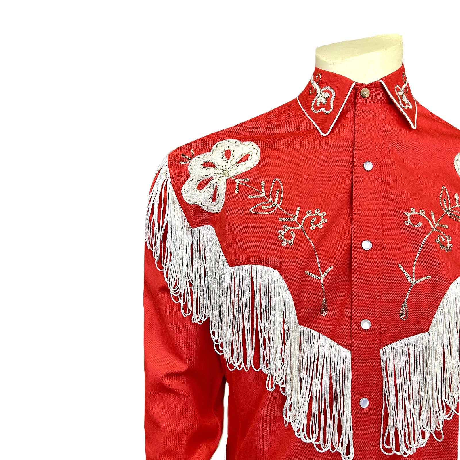 Men's Vintage Red Fringe Embroidered Western Shirt - Rockmount