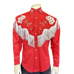 Men's Vintage Red Fringe Embroidered Western Shirt - Rockmount