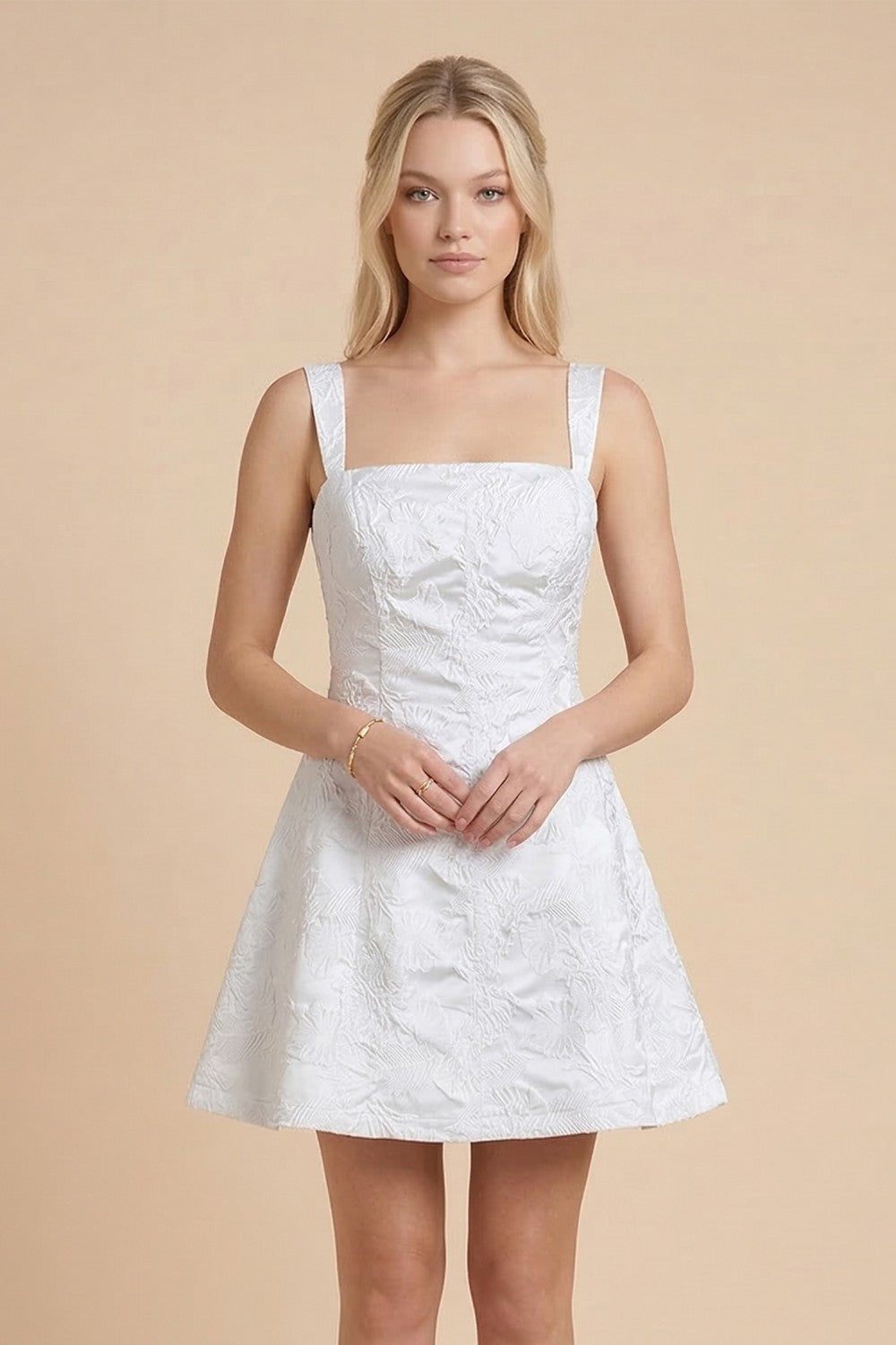 Off White Fit-And-Flare Dress