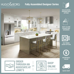Hugo&Borg Riviera 15-in W x 34.5-in H x 14-in D Bright White 1-Drawer Base Fully Assembled Cabinet (Recessed Panel Shaker Style)