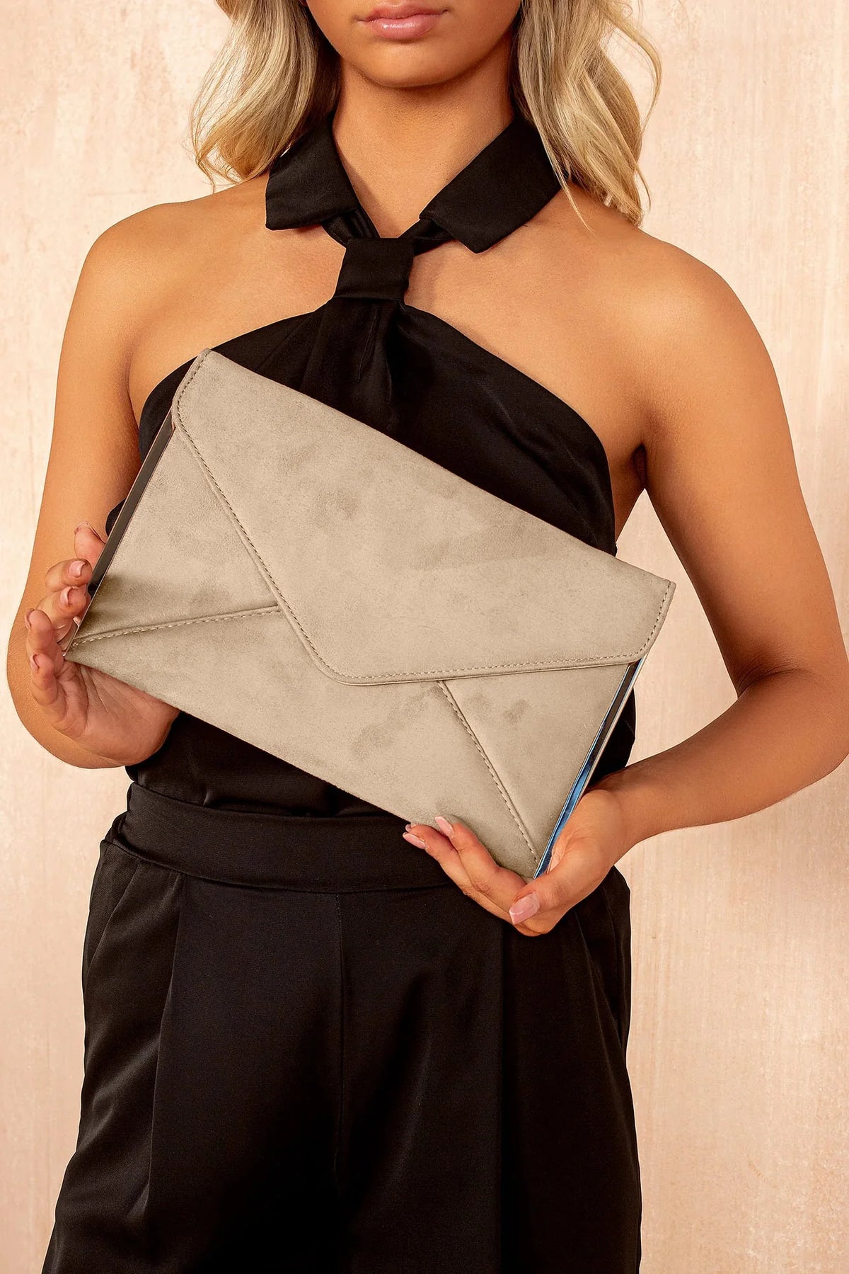Diana Nude Suedette Detachable Chain Bag