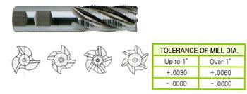70337CC 5/8 x 5/8 x 1-5/8 x 3-3/4 4 FLUTE REGULAR LENGTH FINE PITCH ROUGHER TICN COATED 8% COBALT End Mill