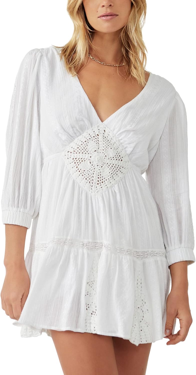 Free People Hudson Mini Dress Ivory XS (Women's 0-2)