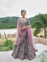 Buy Grey Lehenga In Online-STORI