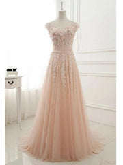 2019 Romantic Floral A-line Tulle Unique Pale Pink Wedding Dress,#711063-Dolly Gown