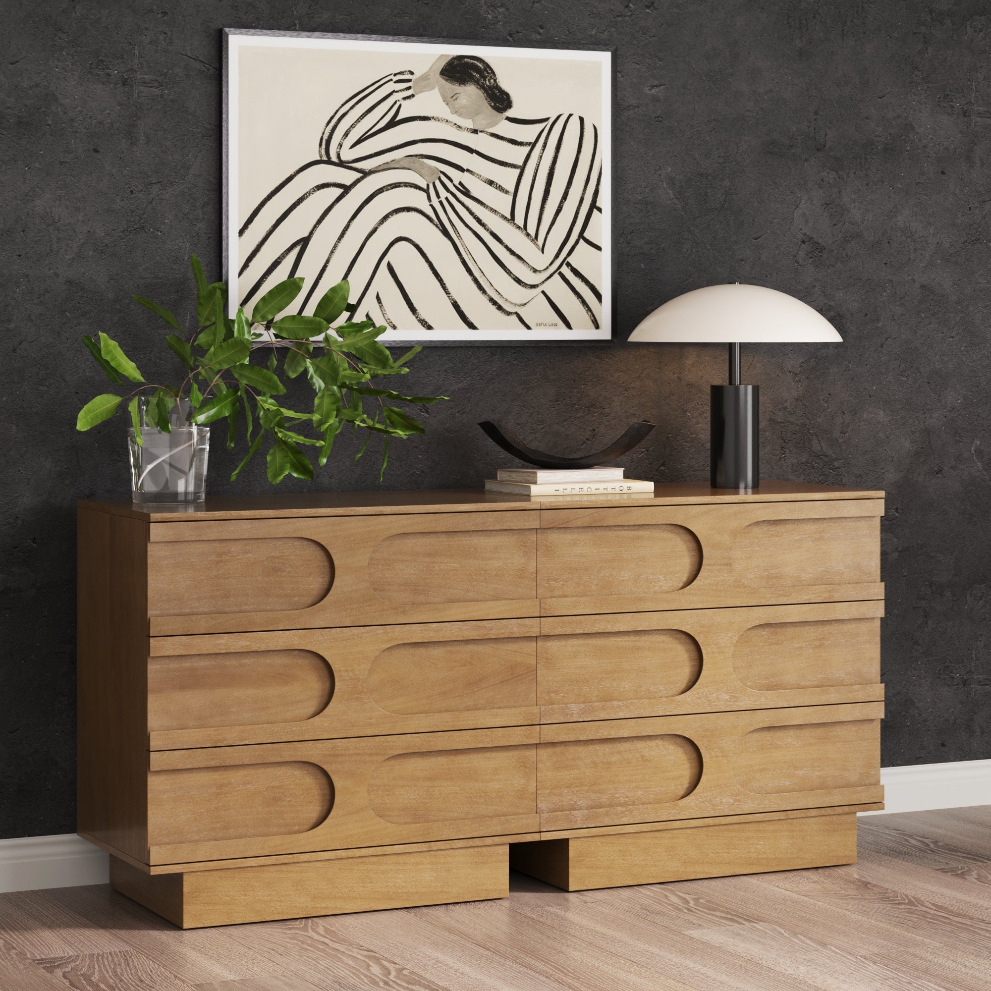 Mid - Century 3 - Drawer Dresser Light Brown (Set of 2) - Nathan James