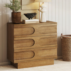 Mid - Century 3 - Drawer Dresser Light Brown - Nathan James
