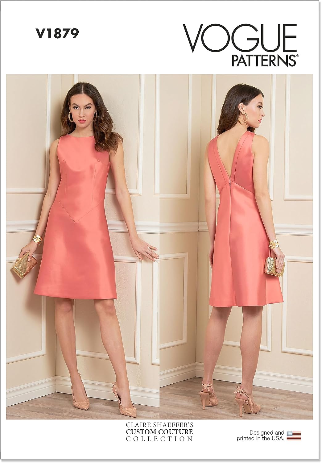 Vogue Misses' A-Line Dress Sewing Pattern Kit, Design Code V1879, Sizes 6-8-10-12-14