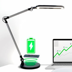OTUS Led Desk Lamp with Wireless Charger | Architect Desk Lamps for Home Office | Desk Light Swing Arm, Adjustable Color Temp & Brightness | Tall Table Lamp for Work, Reading, Study, Zoom Video Calls
