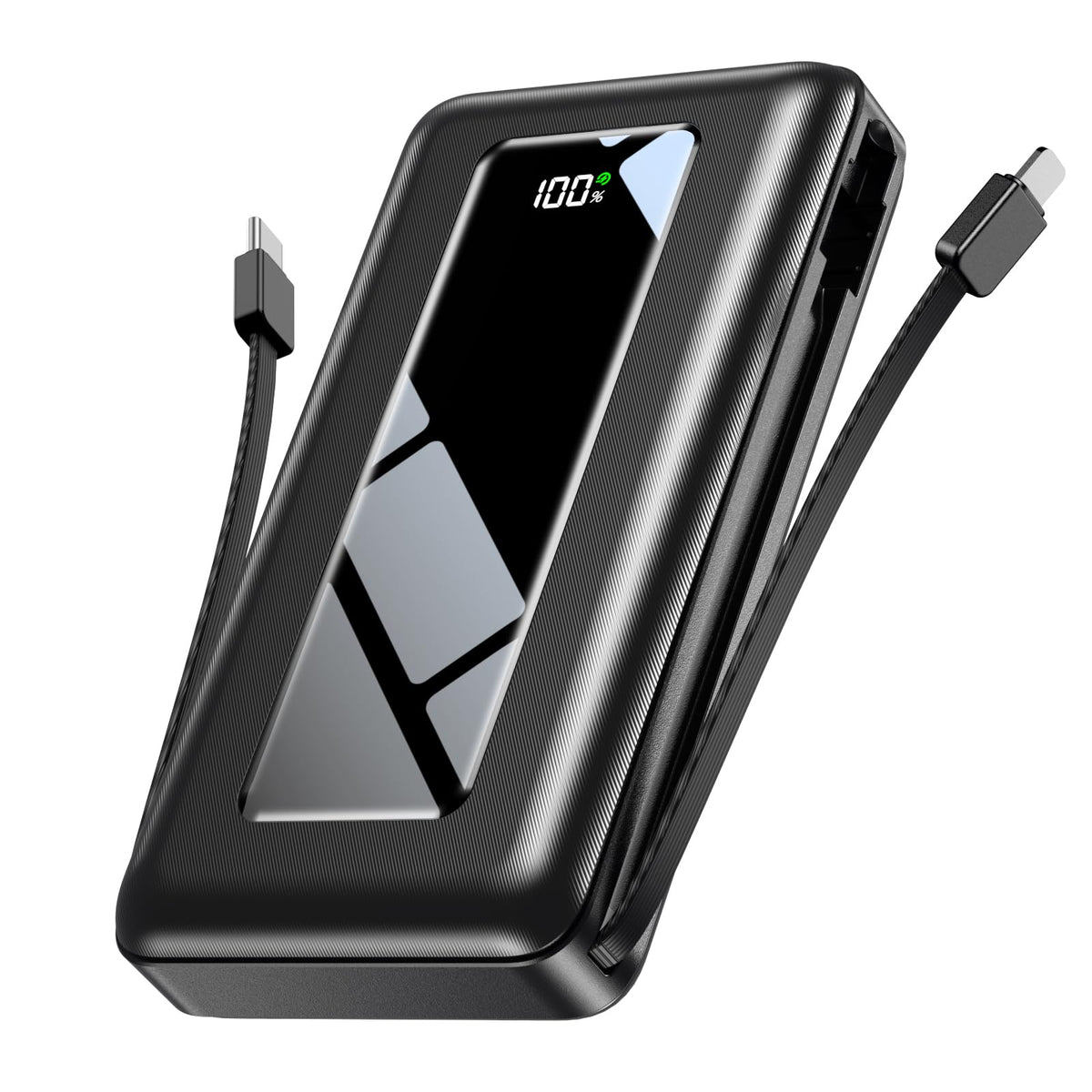 JKELAR Portable Charger Power Bank, 50000mAh Travel Camping Essential Battery Pack with Built-in Cables, PD 22.5W Fast Charging, Large Capacity Portable Phone Charger for iPhone, Android, Black