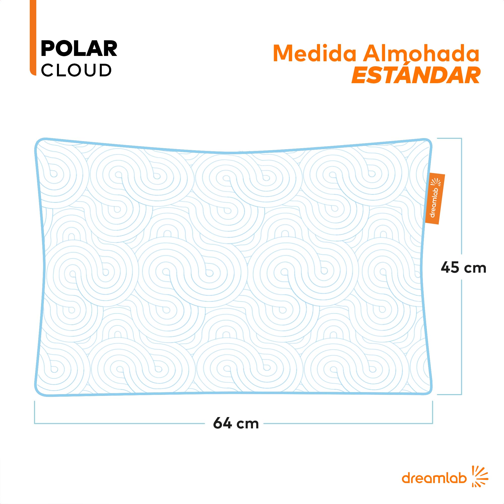 Almohada Dreamlab Polar Cloud Blanca con Altura Ajustable y Memory Foam Hipoalergénica