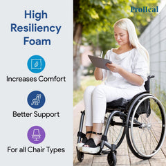 Gel Coccyx Wheelchair Seat Cushion - Tailbone Pressure and Pain Relief - Gel Infused High Density and Resilient Foam with Coccyx Cut Out - 4" High Profile - 1 Year Warranty  - Like New