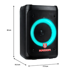 Kaiser Bocina Bafle Profesional Recargable de 4” y 3000W PMPO con Bluetooth, Radio FM y Luces LED Modelo KSW-7002 BB 4