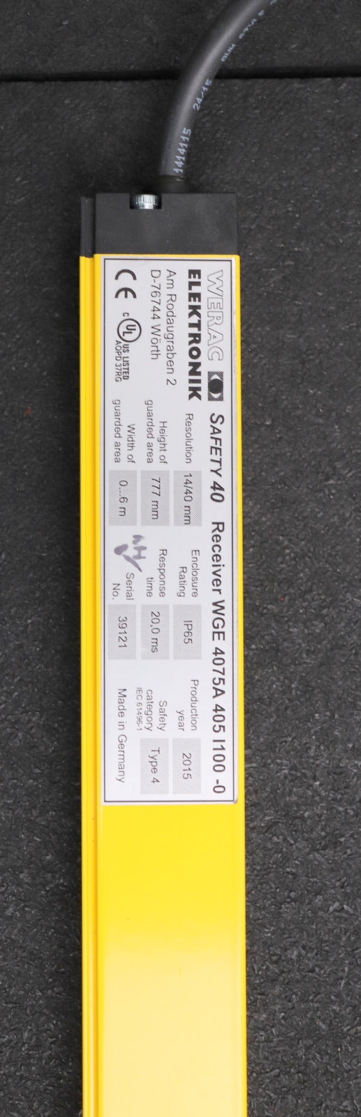 Bild des Artikels WERAC-SAFETY-40-Lichtgitter-Sender+-Empfänger-Typ-WGS-4075A-405-l100-0