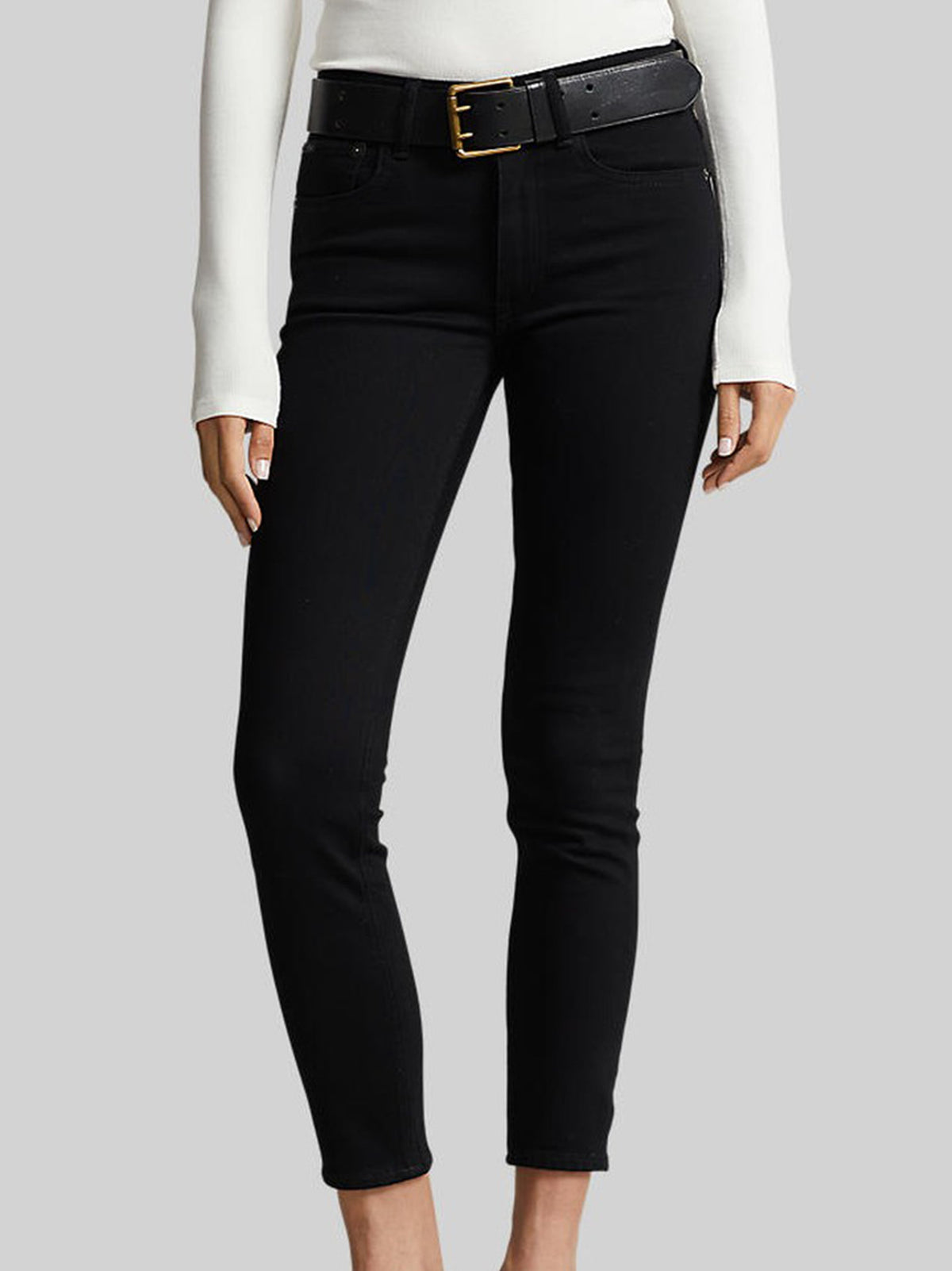 Image for Women's Plain Skinny Jeans,Black