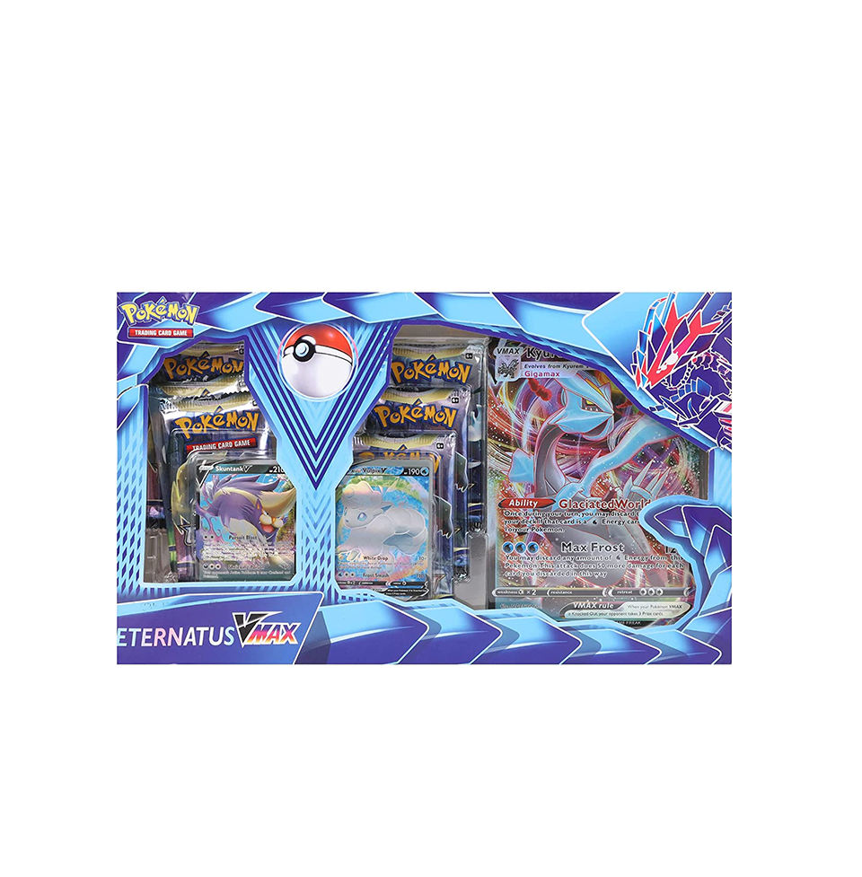 PokeMon Assorted Cards (ETERNATUS VMAX 6 Jumbo Cards + 50 Cards + 2 Rare Cards + Pokemon Cards PLAYMAT) - Unlicensed