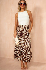 Indie Brown Animal Print Smock Dress