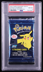 2003 TOPPS POKEMON JOHTO LEAGUE CHAMPIONS PIKACHU BOOSTER PACK PSA 8