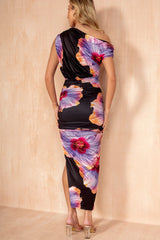 Paige Black And Lilac Floral Off The Shoulder Dress