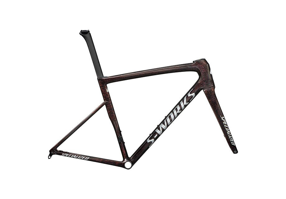 Specialized tarmac sl8 S-Works frmset gloss carbon / red to gold blurred speckle / metallic white silver 52