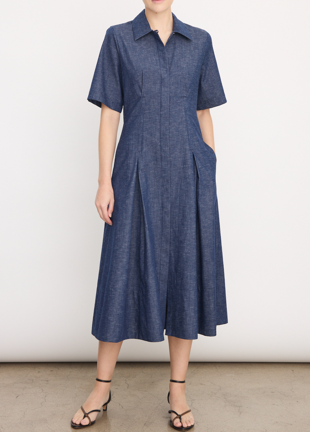 VINCE DENIM S/S SHIRT DRESS