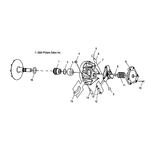 Polaris ATV Engine Braking System (EBS) Driven Clutch Assembly, Wide, Genuine OEM Part 1321971, Qty 1
