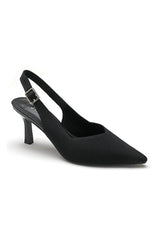 Helene Black Woven Court Heels