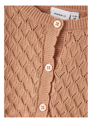 STRIKKET CARDIGAN - BRUN / CAFE AU LAIT