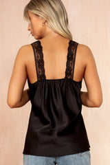 Arielle Black Lace Detail Top
