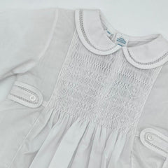 Feltman Brothers 23952 Smocked Long Sleeve Longall White