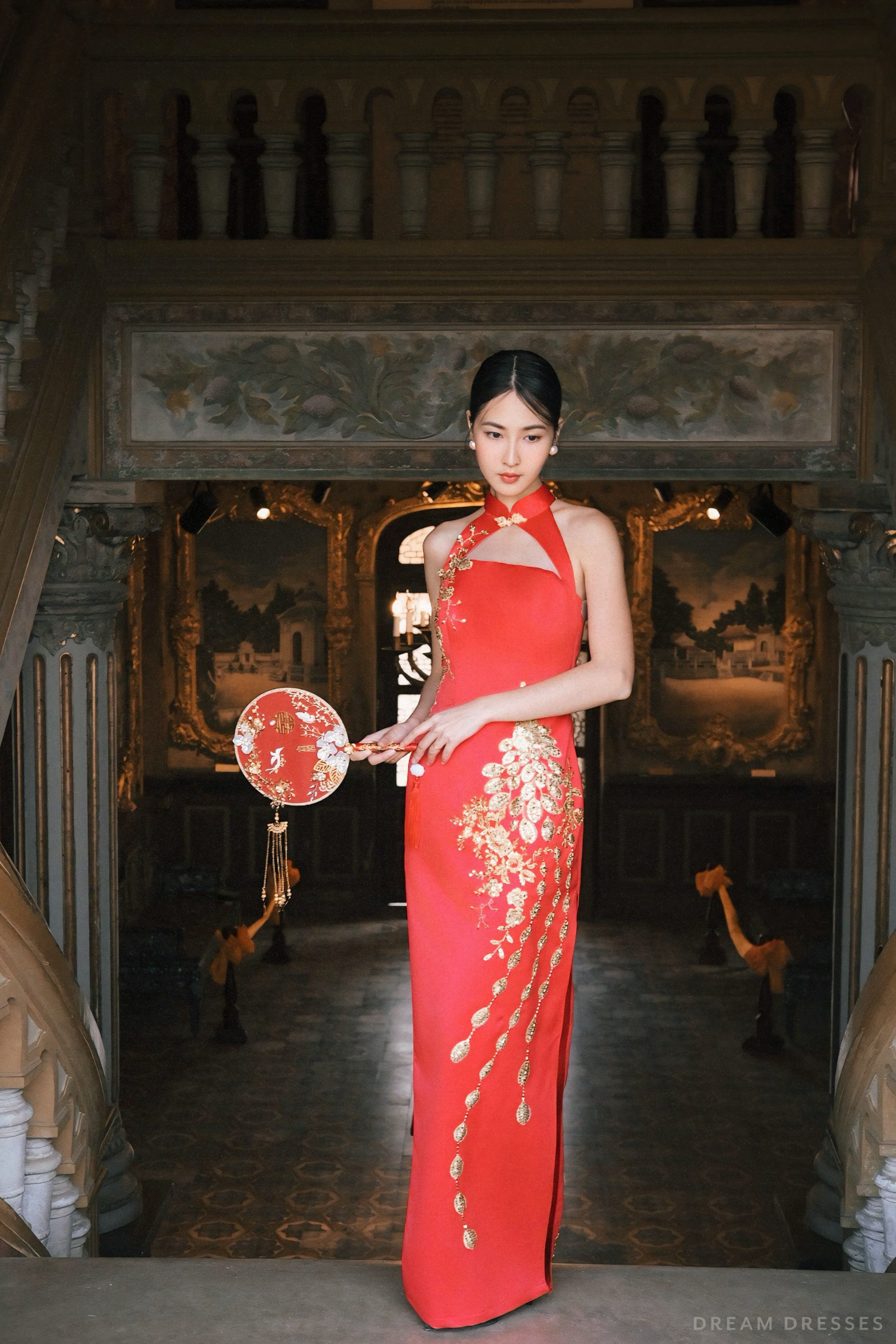 Red Bridal Cheongsam | Red Qipao Bridal Gown (#MAE) - Dream Dresses by P.M.N.