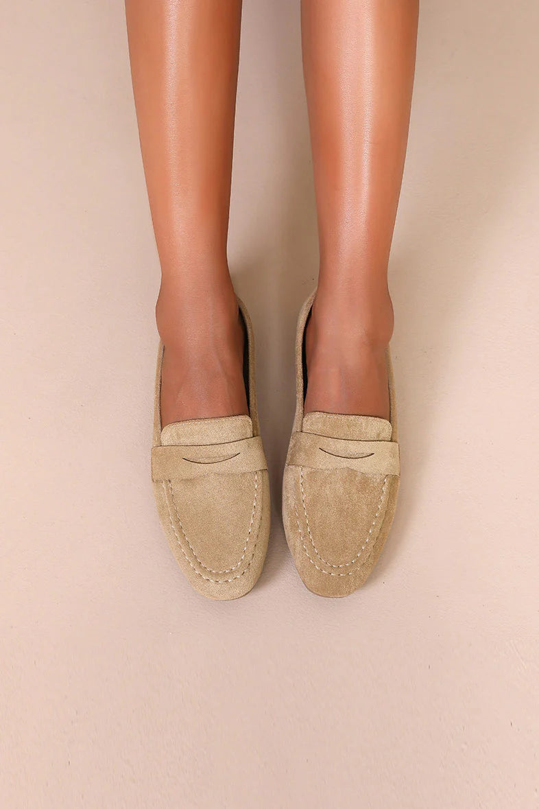 Kallie Camel Suedette Loafers