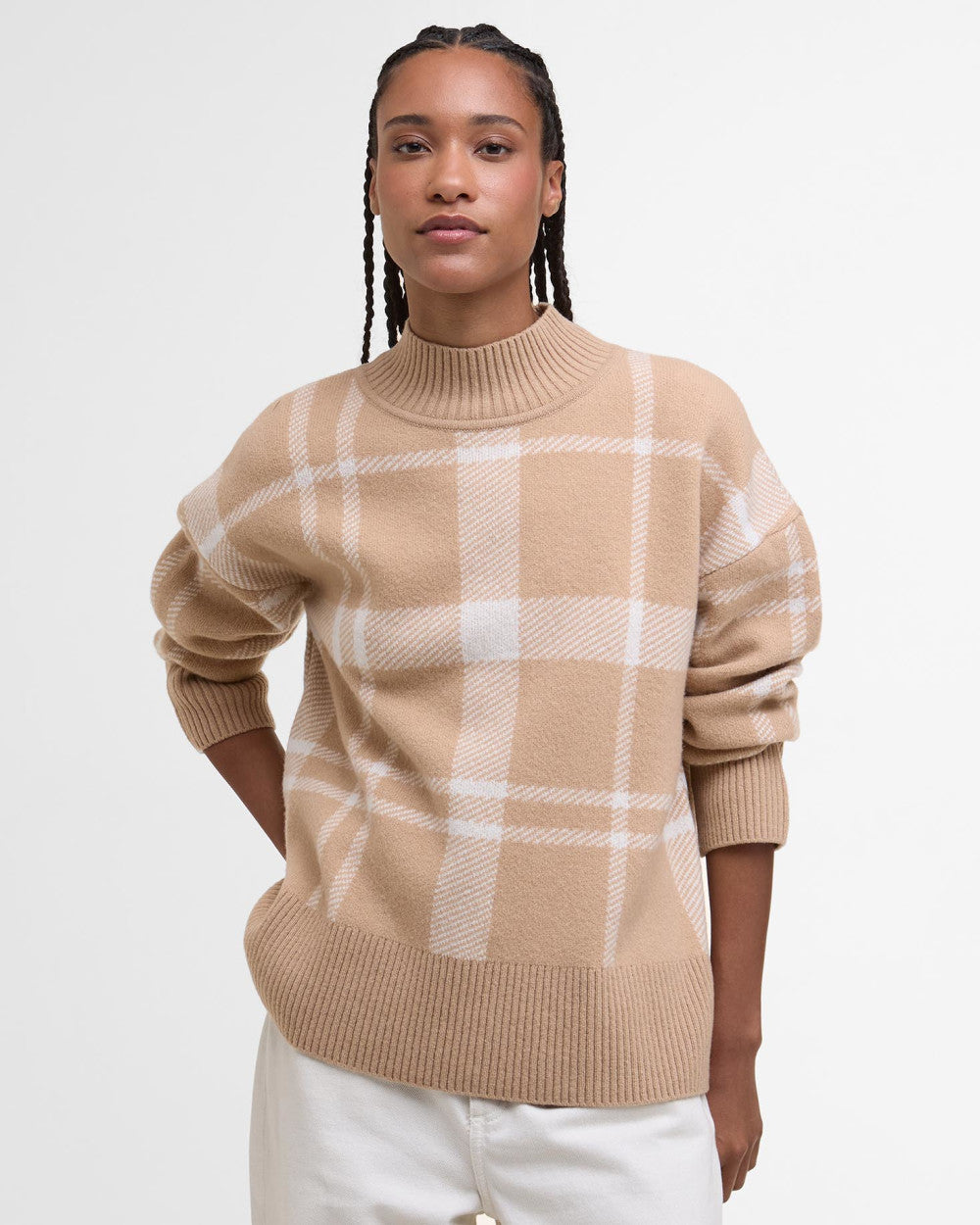Barbour Harriet Tartan High-Nack Knitted Jumper