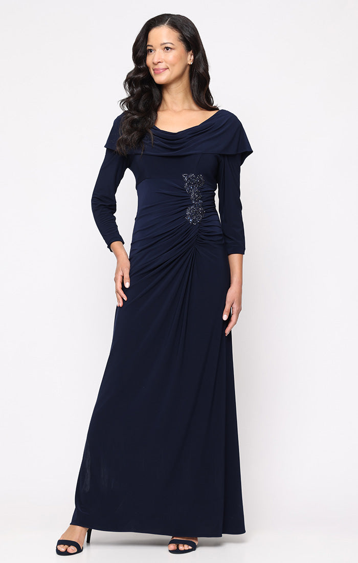 Mother of the Bride Dresses Fitted Long Formal Mother of the Bride Dress Navy