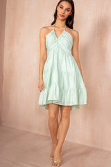 Misha Green Halterneck Tiered Dress