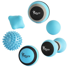 Set de Pelotas de Masaje Posture Magic Azul para Liberación de Puntos Gatillo y Masaje Profundo de Tejido