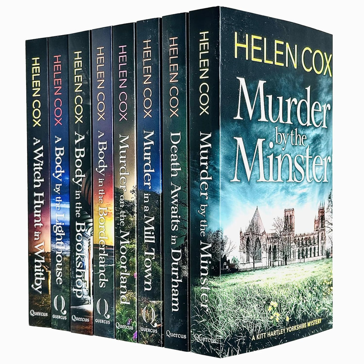 The Kitt Hartley Yorkshire Mysteries 8 Books Collection Set by Helen Cox (A Body by the Lighthouse, Murder by the Minster, A Body in the Bookshop, Murder on the Moorland, Death Awaits in Durham, A Witch Hunt in Whitby, A Body in the Borderlands, )