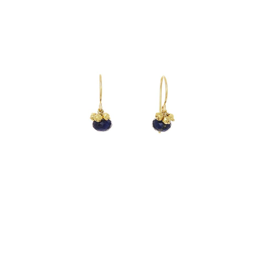 {Catherine Weitzman} Large Rondelle Cluster Earrings :: 18k Gold Vermeil :: Sapphire