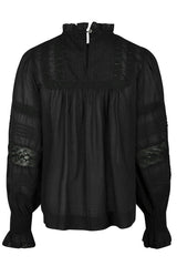 Neo Noir Ebba S Voile Blouse Black Bluse