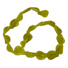Hand Carved Korean Jade Leaf Bead Strand 110167