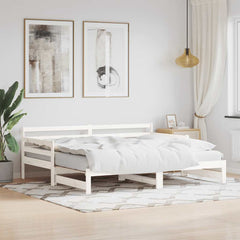 vidaXL Daybed with Trundle without Mattress White 90x190 cm Solid Wood