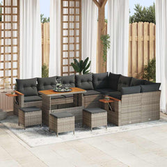 Gartensofa-set mit Kissen 13 pcs Grau