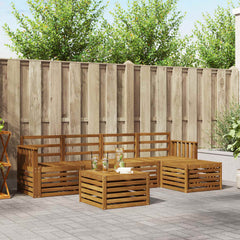 Sofasett 6 pcs Naturlig Solid akasietre vidaXL