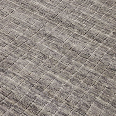 Charcoal Grid Handloom NZ Wool Rug 150x240cm