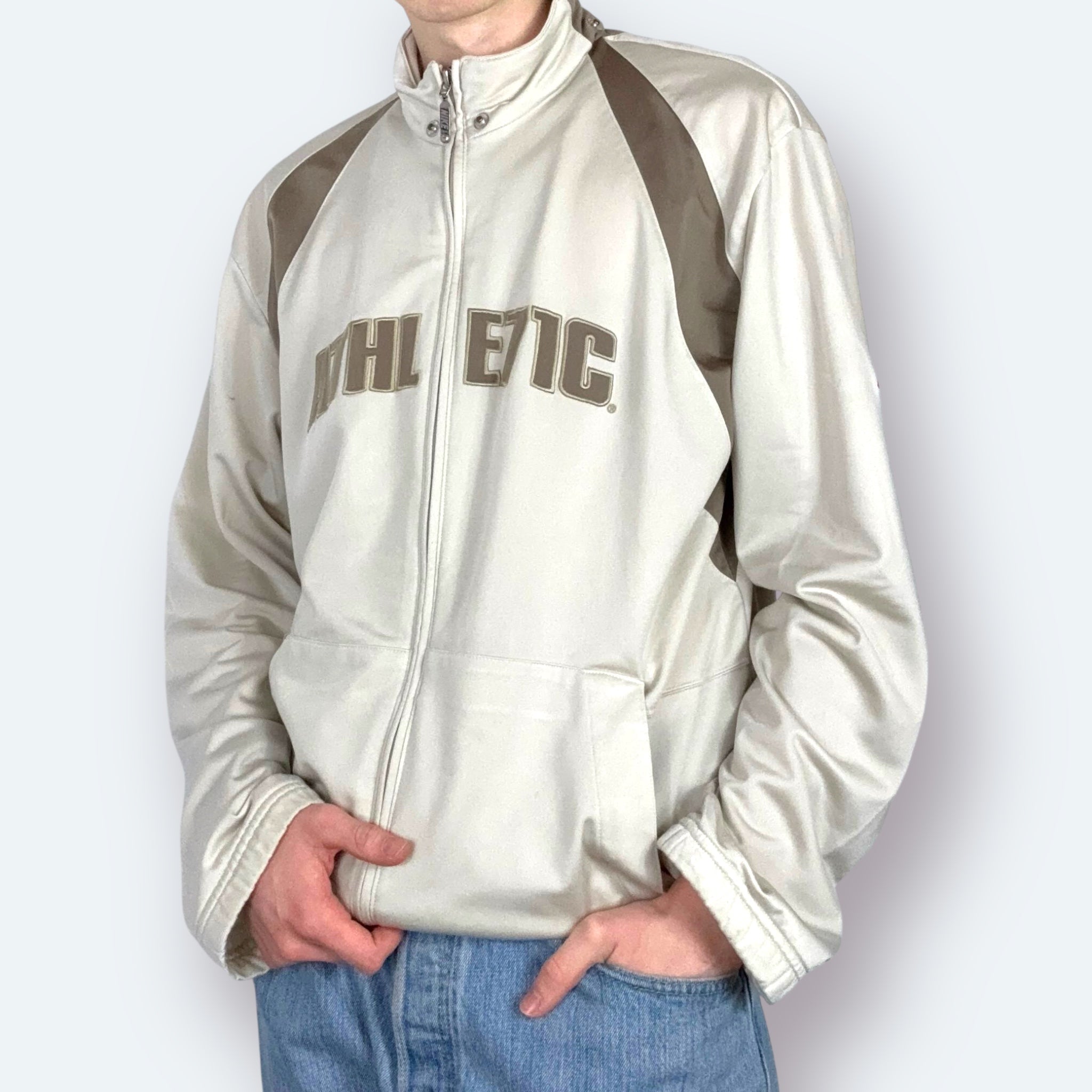 Nike Athletic 2000s Trainingsjacke Beige L - Vinverse