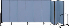 Screenflex Portable Room Divider, Number of Panels 9, 6 ft. Overall Height, 16 ft. 9" Overall Width - CFSL609 BLUE