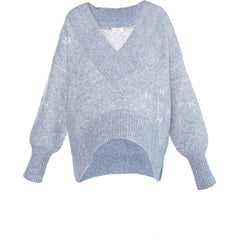 FAM V-neck Sweater Faded  Denim