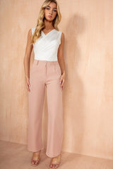 Joy White Slinky Wrap Bodysuit