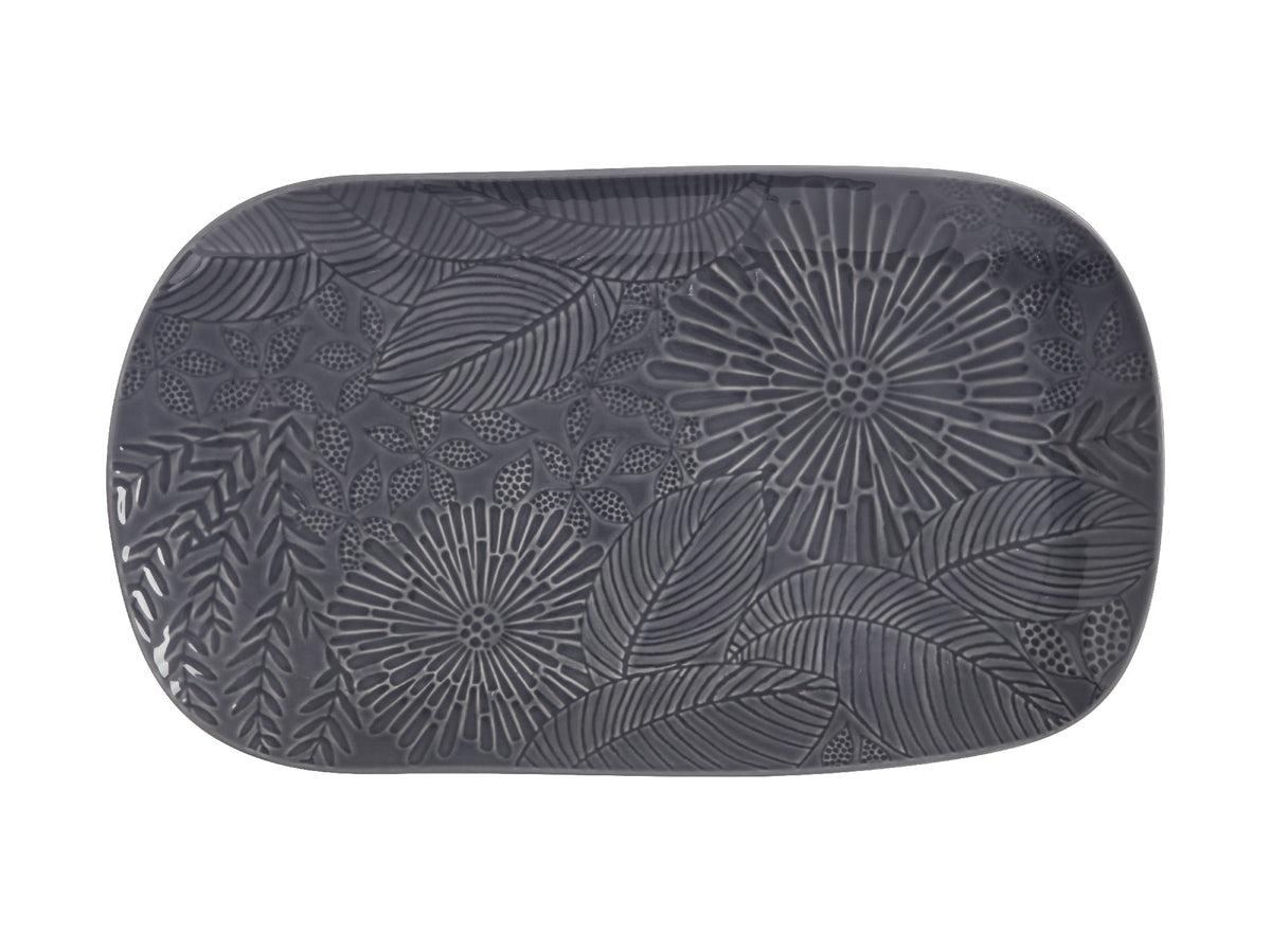 MW Panama Oblong Platter 39x23cm Grey Gift Boxed