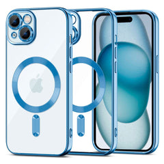 Tech-Protect iPhone 15 MagShine Bagside Cover - MagSafe Kompatibel - Gennemsigtig / Mørkeblå
